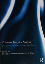 Cover of Consumer Behavior Analysis by Donald A. Hantula