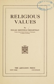 Cover of Religious values by Edgar Sheffield Brightman