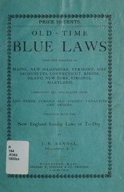 Front cover of Old-time blue laws by J. R. Randal