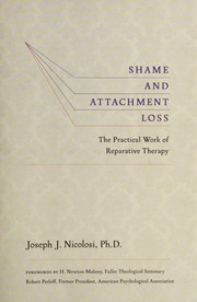 Front cover of Shame and attachment loss by Joseph Nicolosi