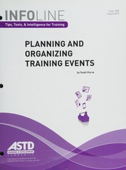Front cover of Planning and organizing training events by Swati Karve