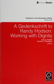 Cover of Gedenkschrift to Randy Hodson by Lisa A. Keister