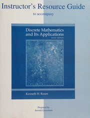 Front cover of Instructor's resource guide to accompany discrete mathematics and its applications by Kenneth H. Rosen