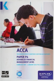 Cover of Advanced financial management by Association of Chartered Certified Accountants (ACCA)