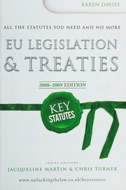 Front cover of EU Legislation and Treaties by Karen Davies