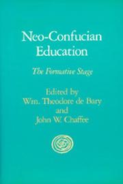 Cover of Neo-confucian education by William Theodore De Bary