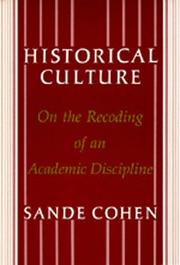 Cover of Historical culture by Sande Cohen