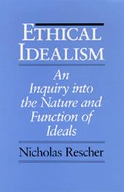 Cover of Ethical Idealism by Rescher, Nicholas.
