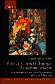 Cover of Pleasure and change by Frank Kermode