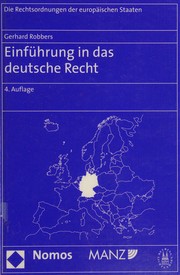 Cover of Einführung in das deutsche Recht by Gerhard Robbers