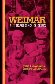 Cover of Weimar by Arthur J. Jacobson