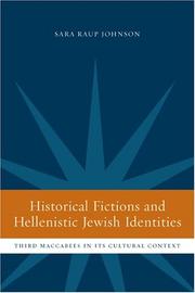 Front cover of Historical Fictions and Hellenistic Jewish Identity by Sara Raup Johnson