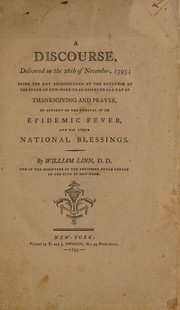 Cover of A discourse, delivered on the 26th of November, 1795 by Linn, William