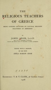 Cover of The religious teachers of Greece by James Adam