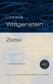 Cover of Zettel by Ludwig Wittgenstein