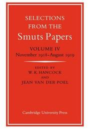 Front cover of Selections from the Smuts Papers by Jean van der Poel