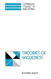 Cover of Theories of Vagueness (Cambridge Studies in Philosophy) by Rosanna Keefe