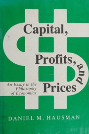 Front cover of Hausman:Capital Profits and Prices (Cloth) by DN HAUSMAN