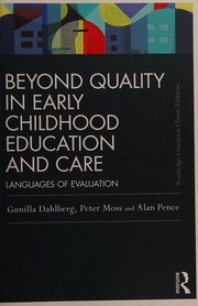 Front cover of Beyond Quality in Early Childhood Education and Care by Peter Moss