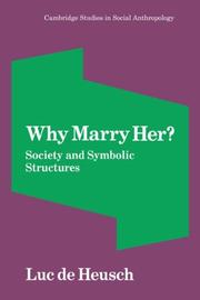 Cover of Why marry her? by Luc de Heusch