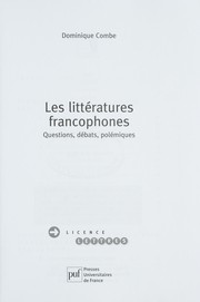 Front cover of Les littératures francophones by Dominique Combe