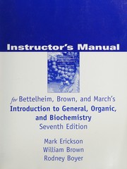 Front cover of Instructor's manual for Bettelheim, Brown, and March's Introduction to general, organic and biochemistry, seventh edition by Mark S. Erickson