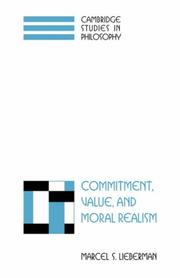 Front cover of Commitment, Value, and Moral Realism (Cambridge Studies in Philosophy) by Marcel S. Lieberman