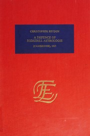Front cover of A defence of iudiciall astrologie by Heydon, Christopher Sir