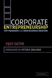Front cover of Corporate entrepreneurship by Vijay Sathe