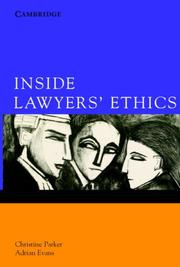 Front cover of Inside lawyers' ethics by Christine Parker