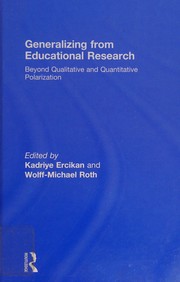 Cover of Generalizing from Educational Research by Kadriye Ercikan