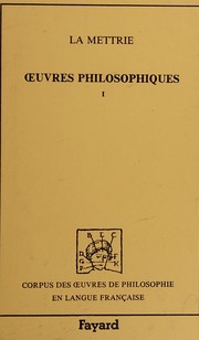 Front cover of Oeuvres philosophiques by Julien Offray de La Mettrie