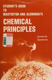 Front cover of Student's guide to Masterton and Slowinski's Chemical principles by Ray Boyington
