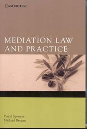 Cover of Mediation law and practice by Spencer, David L.L.B.