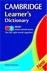 Cover of Cambridge Learner's Dictionary by Unknown