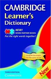 Cover of Cambridge Learner's Dictionary with CD-ROM by Unknown