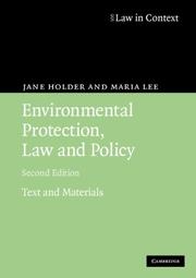 Front cover of Environmental protection, law and policy by Jane Holder