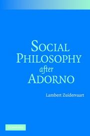 Cover of Social Philosophy after Adorno by Lambert Zuidervaart