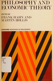 Front cover of Philosophy and economic theory by Frank Horace Hahn