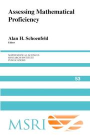 Front cover of Assessing Mathematical Proficiency (Mathematical Sciences Research Institute Publications) by Alan H. Schoenfeld