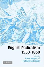 Front cover of English radicalism, 1550-1850 by Glenn Burgess