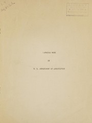 Front cover of Chemical work in U.S.D.A. by United States. Department of Agriculture. National Agricultural Library.