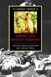 Front cover of The Cambridge companion to Greek and Roman theatre by Marianne McDonald