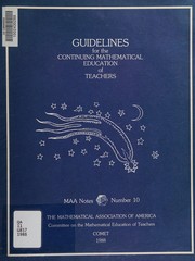 Cover of Guidelines for the Continuing Mathematical Education of Teachers 1988 (Maa Notes) by Mathematical Association Of America