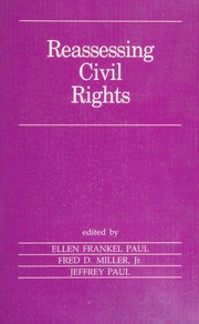 Front cover of Reassessing civil rights by Ellen Frankel Paul