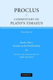 Cover of Commentary on Plato's Timaeus by Proclus Diadochus