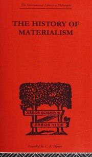 Front cover of History of Materialism by F. A. Lange
