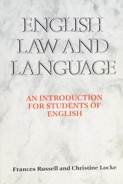 Front cover of English law and language by Russell