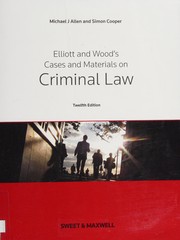 Front cover of Elliott and Wood's cases and materials on criminal law by Allen, M. J.