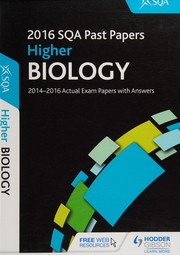 Cover of Higher biology 2016-17 SQA past papers with answers by SQA Past Papers Staff